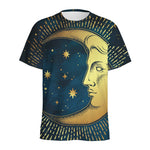 Vintage Moon And Sun Print Men's Sports T-Shirt
