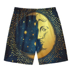 Vintage Moon And Sun Print Men's Swim Trunks