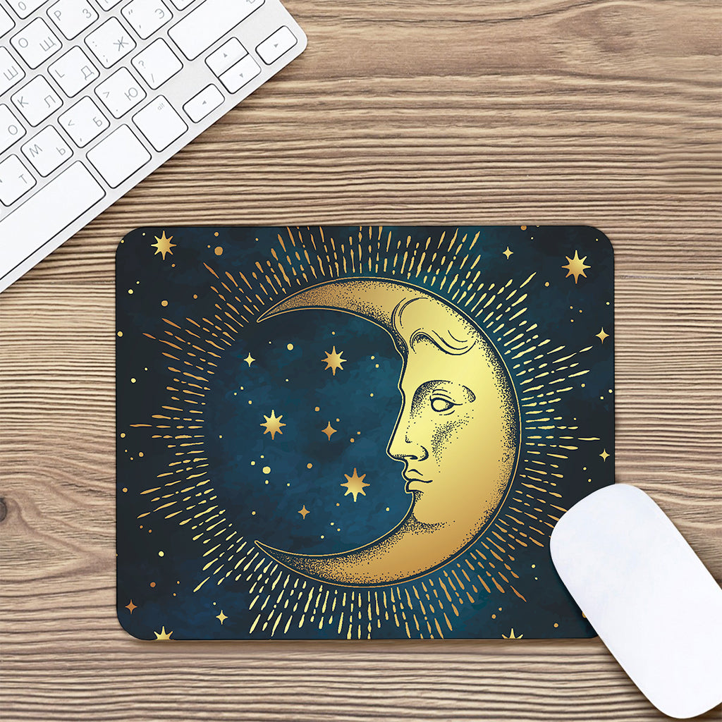 Vintage Moon And Sun Print Mouse Pad