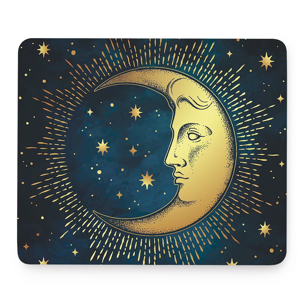 Vintage Moon And Sun Print Mouse Pad