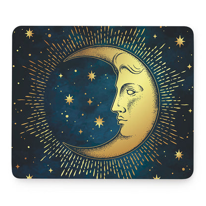 Vintage Moon And Sun Print Mouse Pad