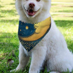Vintage Moon And Sun Print Over The Collar Dog Bandana