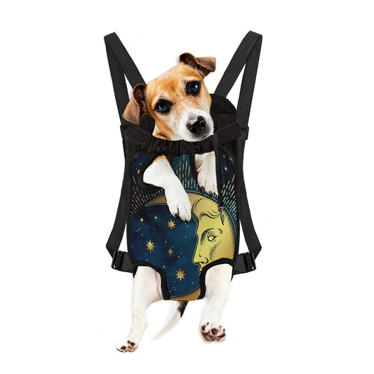 Vintage Moon And Sun Print Pet Carrier Backpack