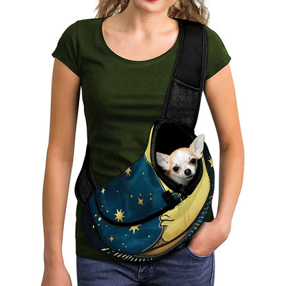Vintage Moon And Sun Print Pet Sling Carrier