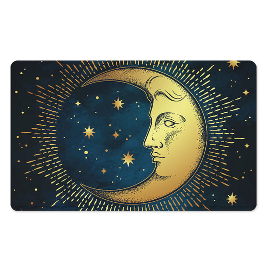 Vintage Moon And Sun Print Polyester Doormat