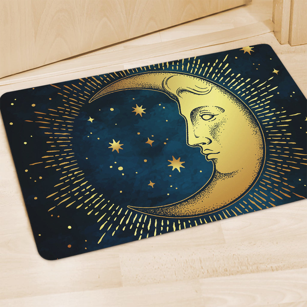 Vintage Moon And Sun Print Polyester Doormat