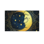 Vintage Moon And Sun Print Polyester Flag