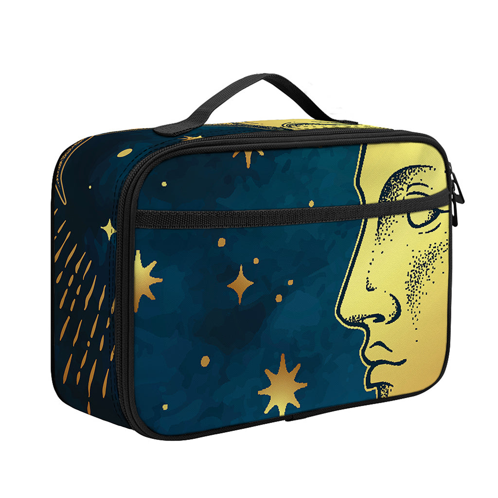 Vintage Moon And Sun Print Portable Lunch Bag