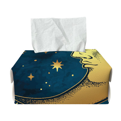 Vintage Moon And Sun Print Rectangle Tissue Box Cover