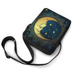Vintage Moon And Sun Print Rectangular Crossbody Bag