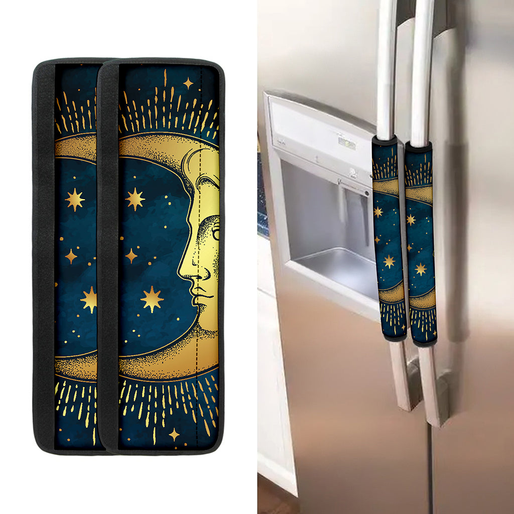 Vintage Moon And Sun Print Refrigerator Handle Covers