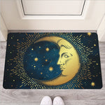 Vintage Moon And Sun Print Rubber Doormat