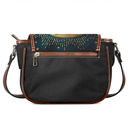 Vintage Moon And Sun Print Saddle Bag