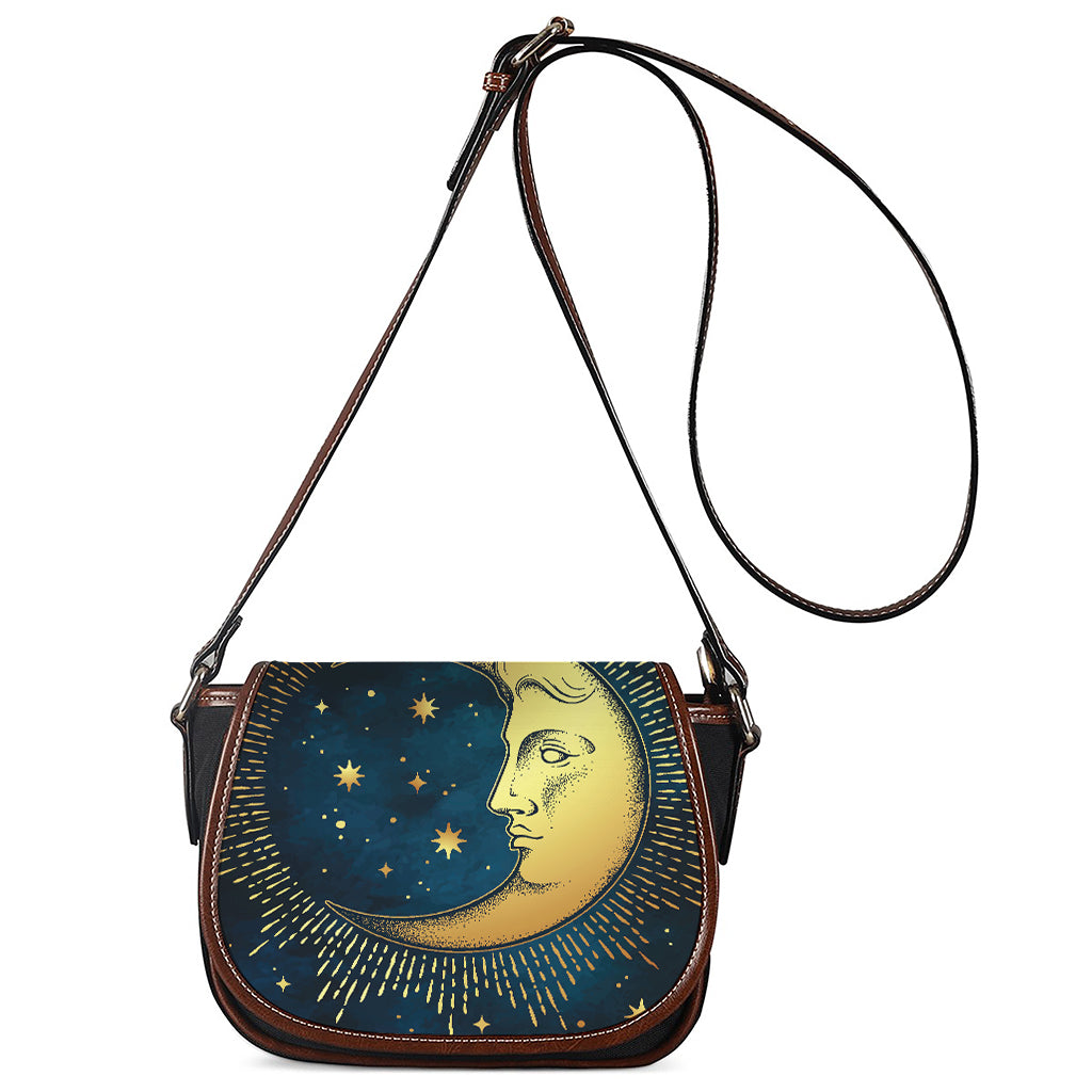 Vintage Moon And Sun Print Saddle Bag