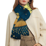 Vintage Moon And Sun Print Scarf