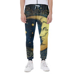 Vintage Moon And Sun Print Scuba Joggers