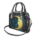Vintage Moon And Sun Print Shoulder Handbag