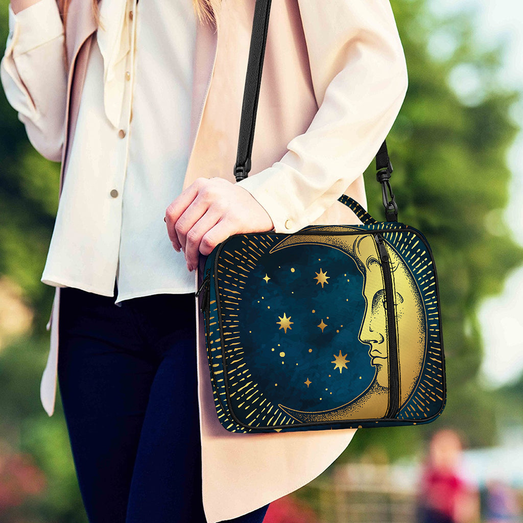 Vintage Moon And Sun Print Shoulder Strap Bible Bag