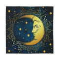 Vintage Moon And Sun Print Silk Bandana