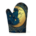 Vintage Moon And Sun Print Single Oven Mitt