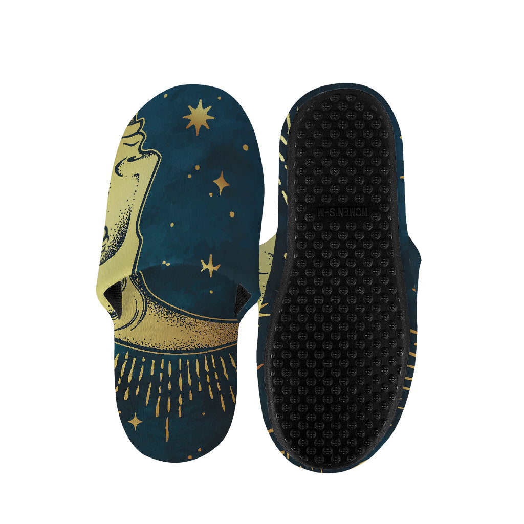 Vintage Moon And Sun Print Slippers