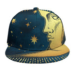 Vintage Moon And Sun Print Snapback Cap