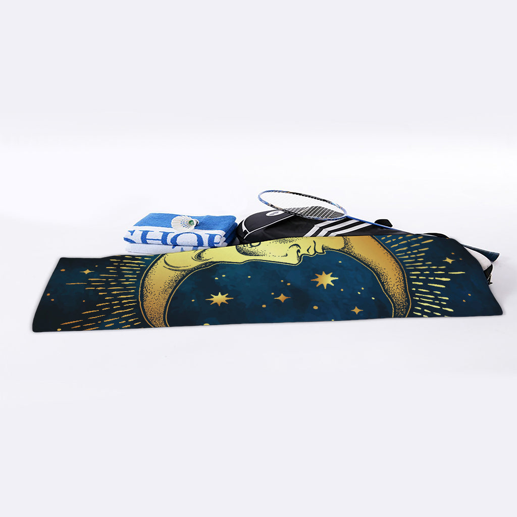 Vintage Moon And Sun Print Sports Towel