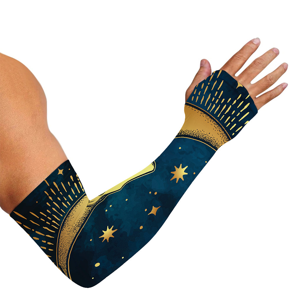 Vintage Moon And Sun Print Sun Protection Arm Sleeves