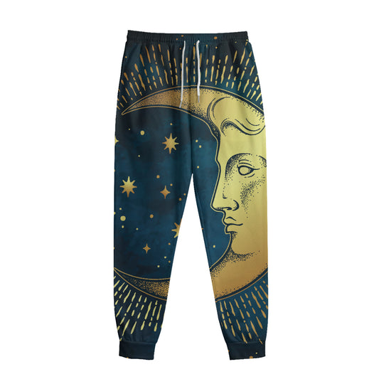 Vintage Moon And Sun Print Sweatpants