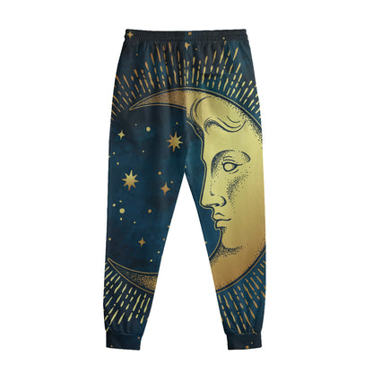 Vintage Moon And Sun Print Sweatpants