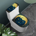 Vintage Moon And Sun Print Toilet Lid And Tank Cover Set