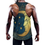 Vintage Moon And Sun Print Training Tank Top