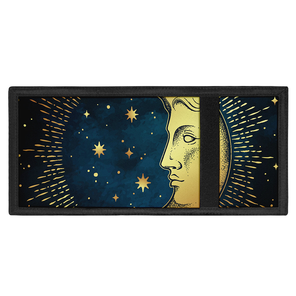 Vintage Moon And Sun Print Trifold Wallet