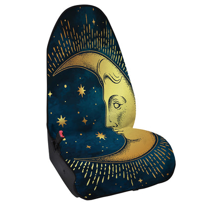 Vintage Moon And Sun Print Waterproof Car Seat Cover