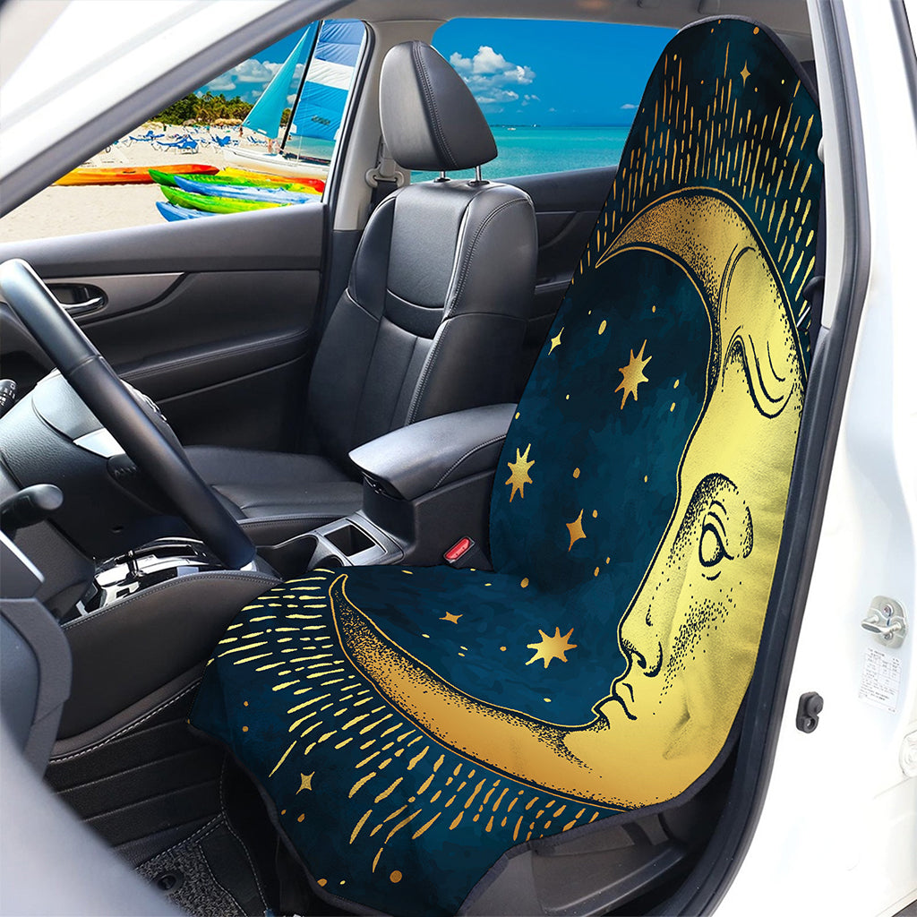 Vintage Moon And Sun Print Waterproof Car Seat Cover