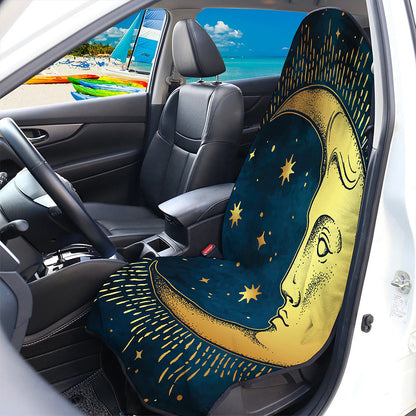 Vintage Moon And Sun Print Waterproof Car Seat Cover