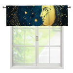 Vintage Moon And Sun Print Window Valance