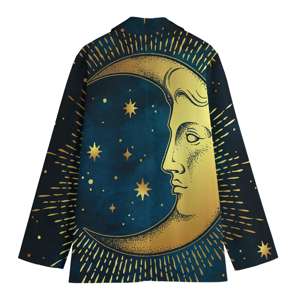 Vintage Moon And Sun Print Women's Blazer