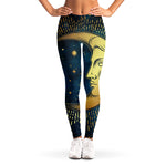 Vintage Moon And Sun Print Women's Leggings