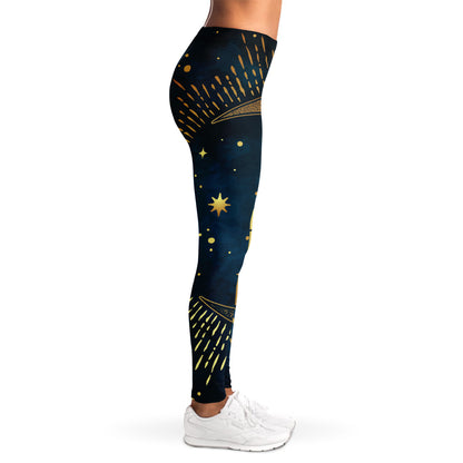 Vintage Moon And Sun Print Women's Leggings