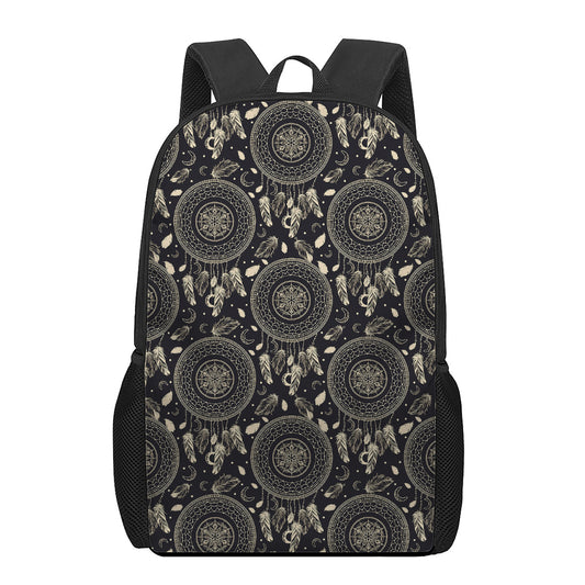Vintage Native Dream Catcher Print 17 Inch Backpack
