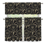 Vintage Native Dream Catcher Print 3 Piece Kitchen Curtains