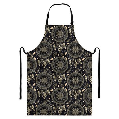 Vintage Native Dream Catcher Print Bib Apron With Pocket