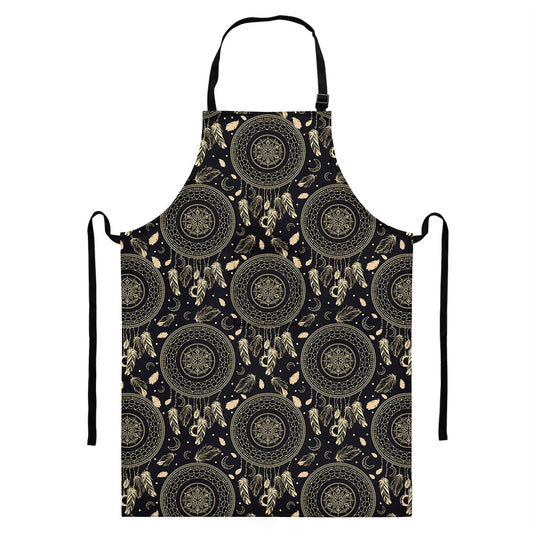 Vintage Native Dream Catcher Print Bib Apron With Pocket