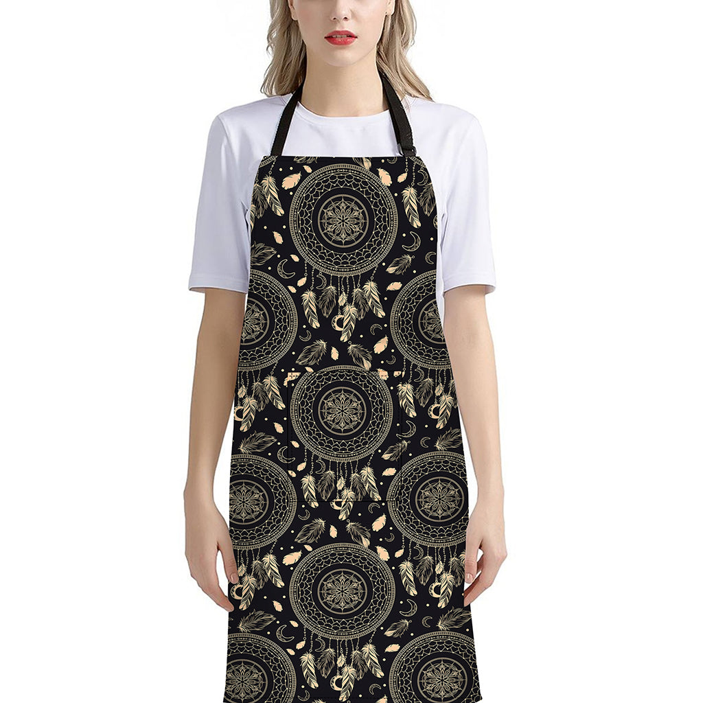 Vintage Native Dream Catcher Print Bib Apron With Pocket