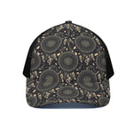 Vintage Native Dream Catcher Print Black Mesh Trucker Cap