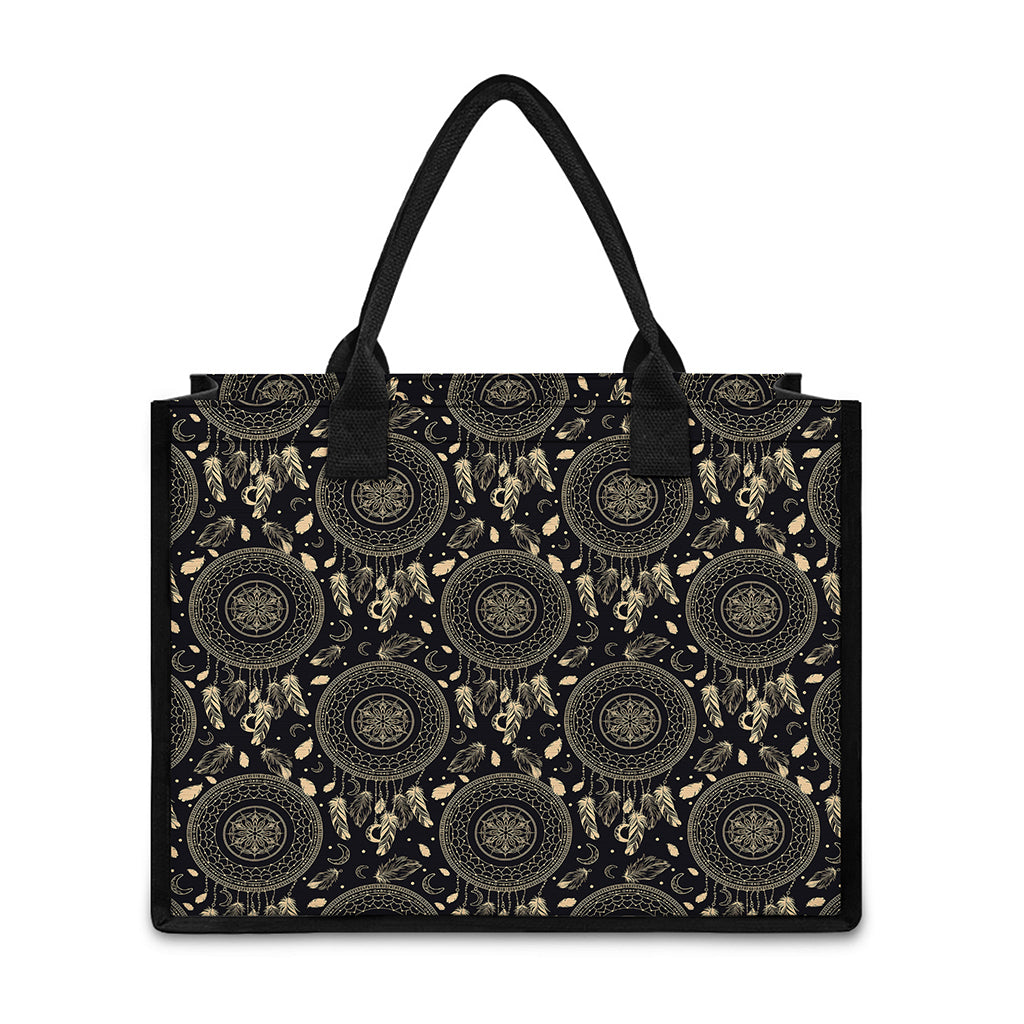 Vintage Native Dream Catcher Print Canvas Tote Bag