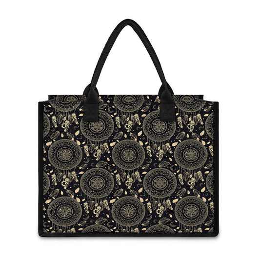 Vintage Native Dream Catcher Print Canvas Tote Bag