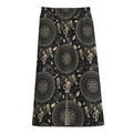 Vintage Native Dream Catcher Print Cotton Front Slit Maxi Skirt
