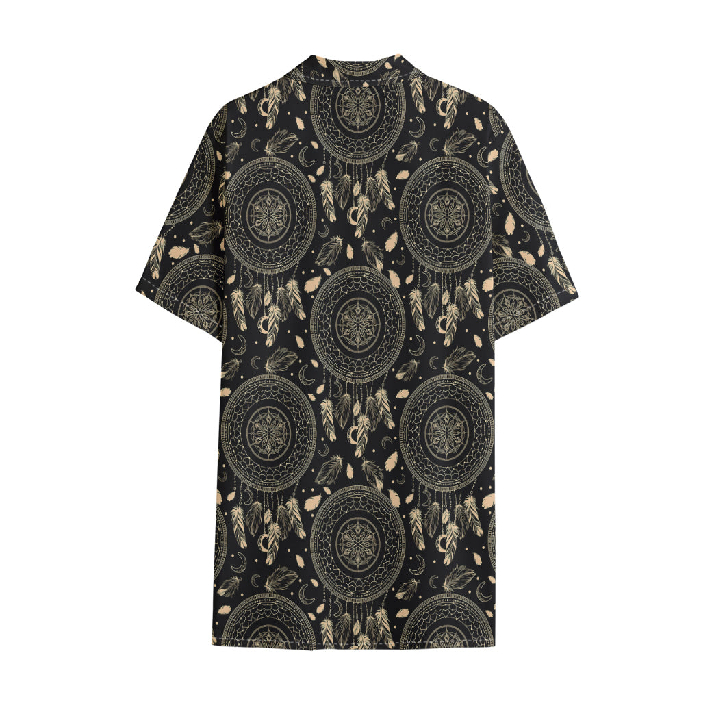 Vintage Native Dream Catcher Print Cotton Hawaiian Shirt